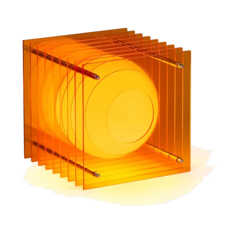 Lampe en acrylique orange 19,5x18x18cm LOP - BANG