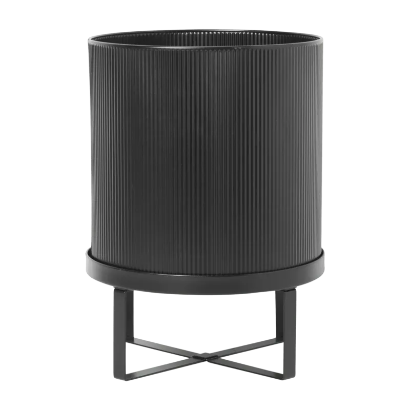 Grand cache-pot en acier noir Bau Pot - Ferm Living - The Cool Republic