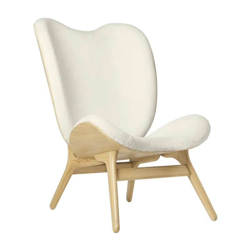 Grand fauteuil blanc en chêne naturel A Conversation Piece - UMAGE - The Cool Republic