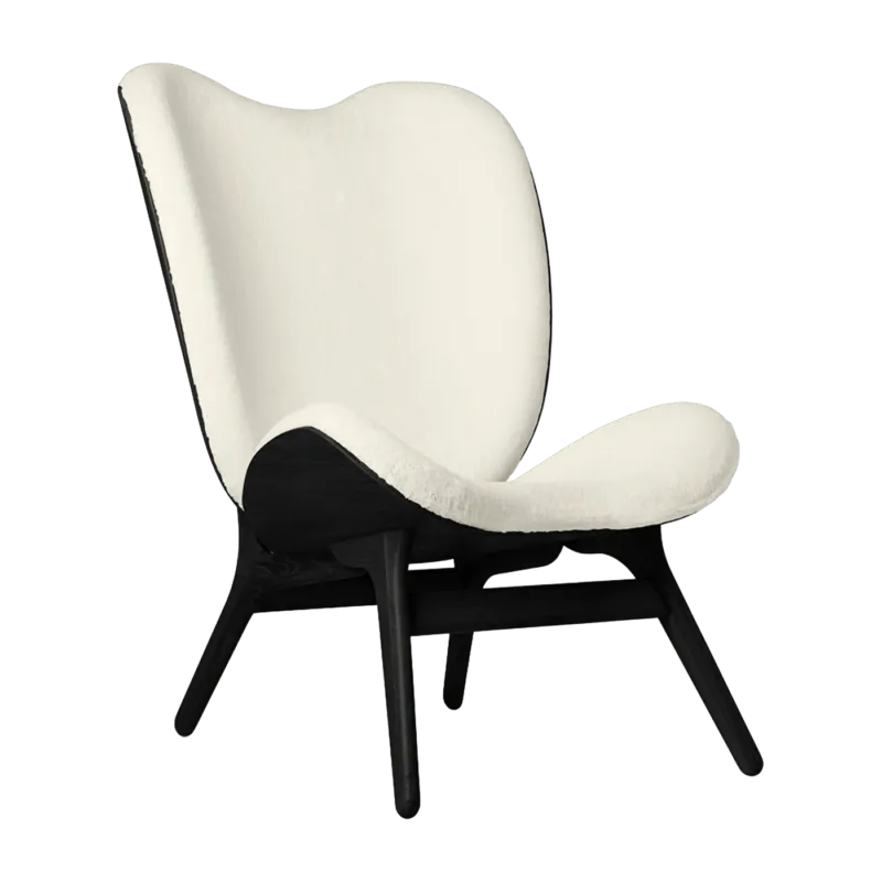 Grand fauteuil blanc en chêne noir A Conversation Piece - UMAGE - The Cool Republic