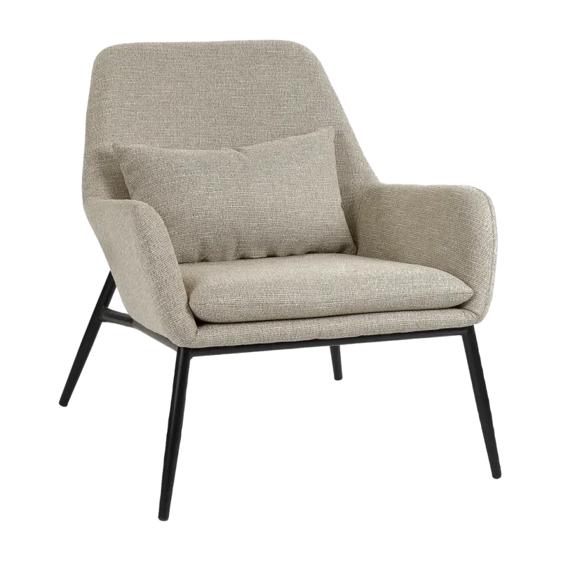 Grand fauteuil confort en tissu beige Hailey - Pomax - The Cool Republic