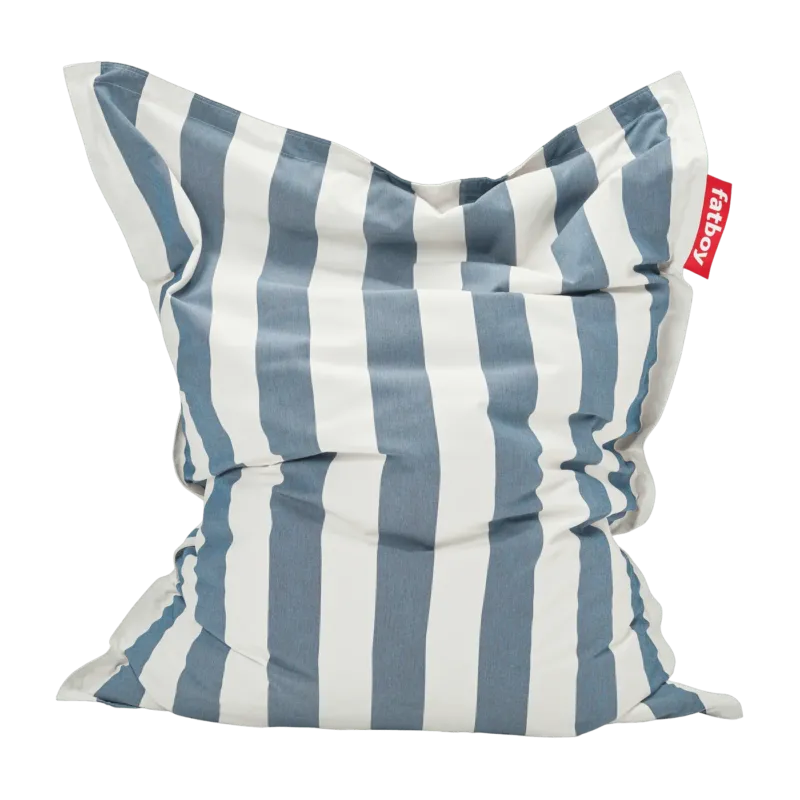 Grand pouf extérieur rayé bleu océan Original Outdoor- Fatboy - The Cool Republic