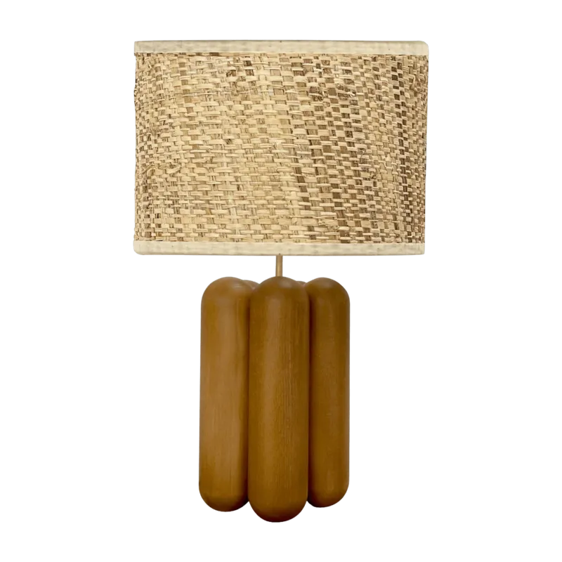 Grande lampe en bois et raphia Charlotte - Cosin Paris - The Cool Republic