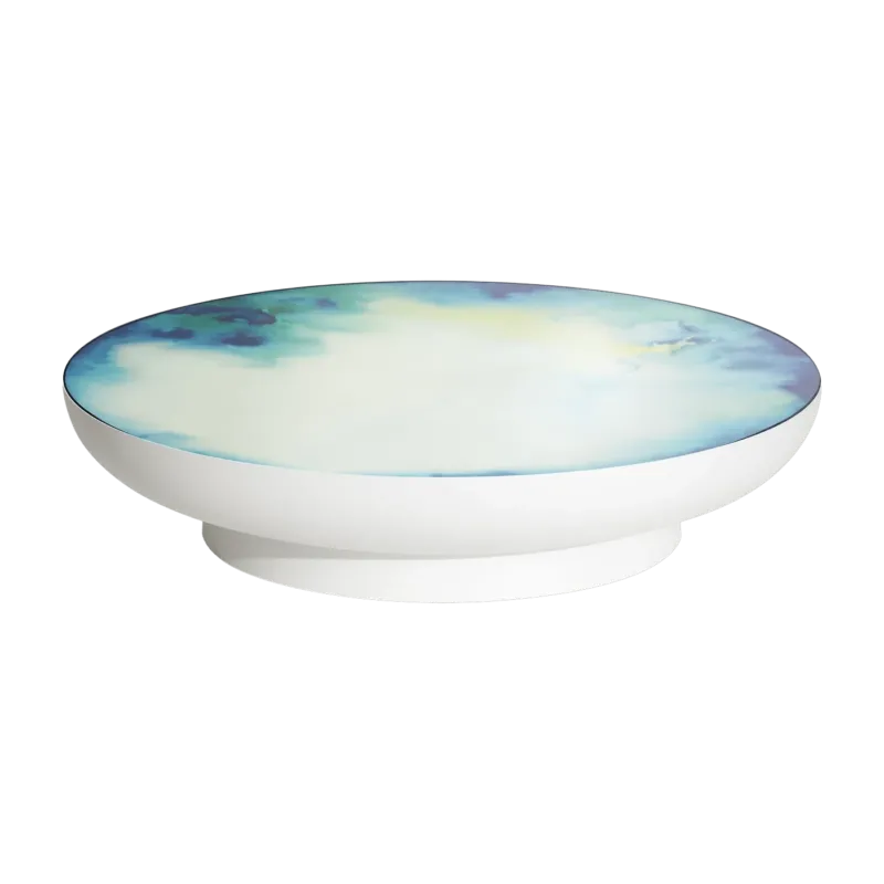 Grande table basse bleu-jaune 110 cm Francis - Petite Friture - The Cool Republic