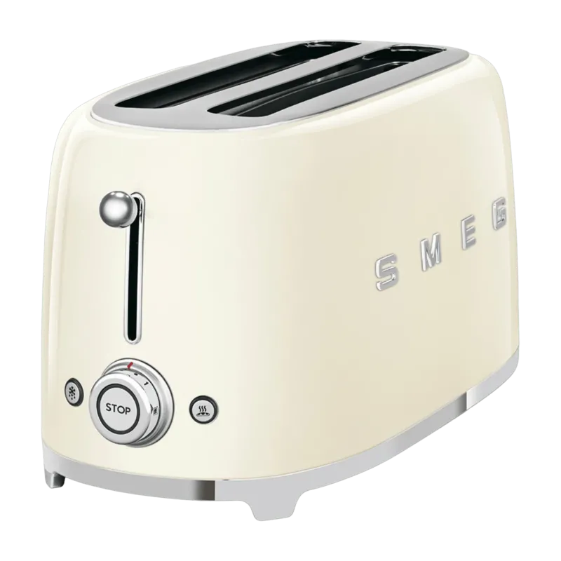 Grille-pain 2 grandes fentes crème Années 50 - Smeg - The Cool Republic