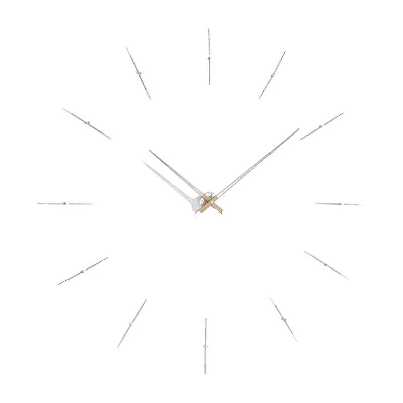 Horloge murale argentée 12 signaux horaires 125 cm Merlín N - Nomon - The Cool Republic