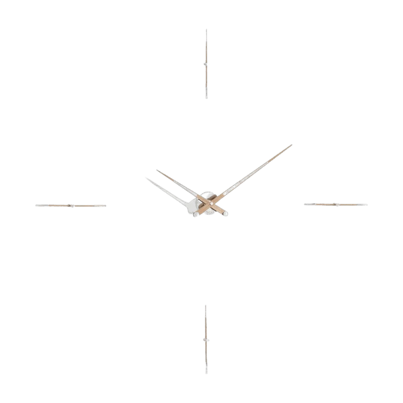 Horloge murale argentée 4 signaux horaires 155 cm Merlín N - Nomon - The Cool Republic