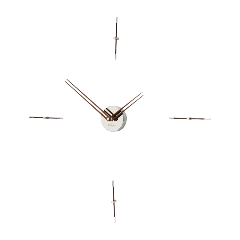 Horloge murale argentée 4 signaux horaires Mini Merlín N - Nomon - The Cool Republic