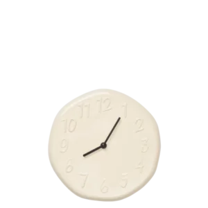Horloge murale en grès émaillé beige 25 cm Loopi - Ferm Living - The Cool Republic