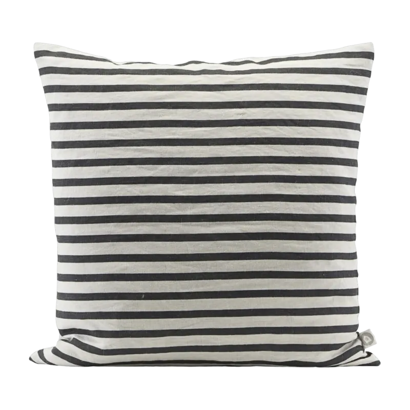 Housse de coussin en lin gris et noir Stripe - House Doctor - The Cool Republic