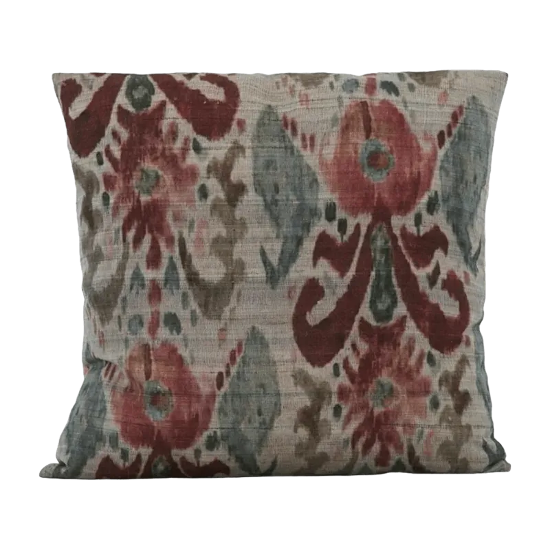 Housse de coussin en soie et coton gris vert et rose Lehla - House Doctor - The Cool Republic