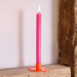 Kerzenständer | Kerzenhalter für Stabkerzen BLUME Orange + Kerze