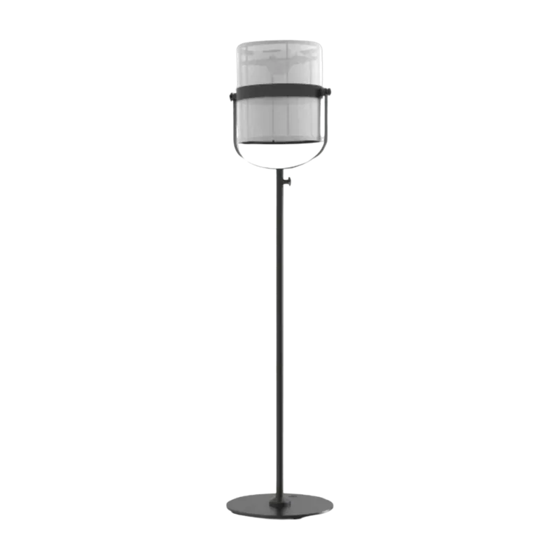 Lampadaire abat-jour blanc et pied charbon La Lampe Paris - Maiori - The Cool Republic