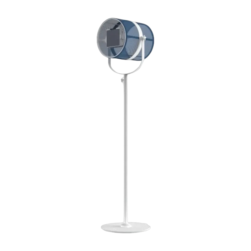Lampadaire abat-jour bleu marine et pied blanc La Lampe Paris - Maiori - The Cool Republic