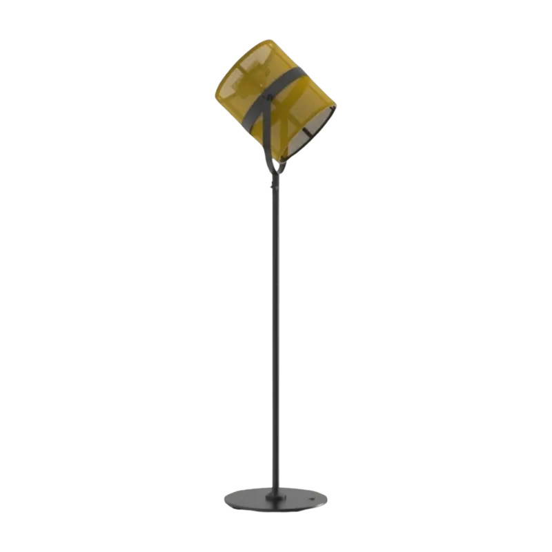 Lampadaire abat-jour citron et pied charbon La Lampe Paris - Maiori - The Cool Republic