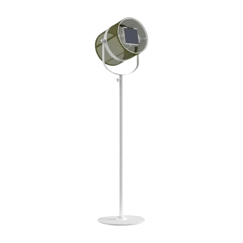 Lampadaire abat-jour kaki et pied blanc La Lampe Paris - Maiori - The Cool Republic
