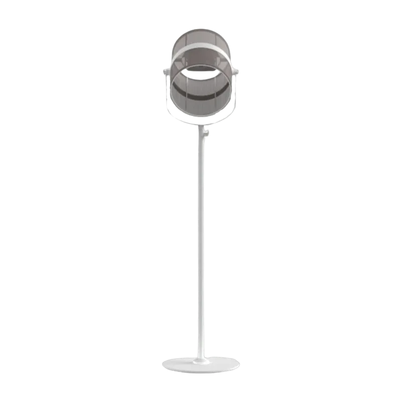 Lampadaire abat-jour taupe clair et pied blanc La Lampe Paris - Maiori - The Cool Republic