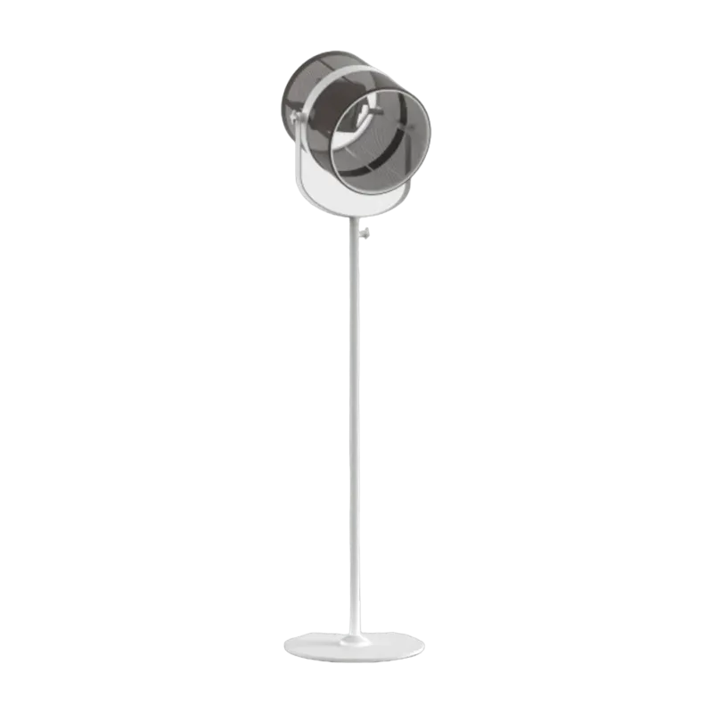 Lampadaire abat-jour taupe et pied blanc La Lampe Paris - Maiori - The Cool Republic