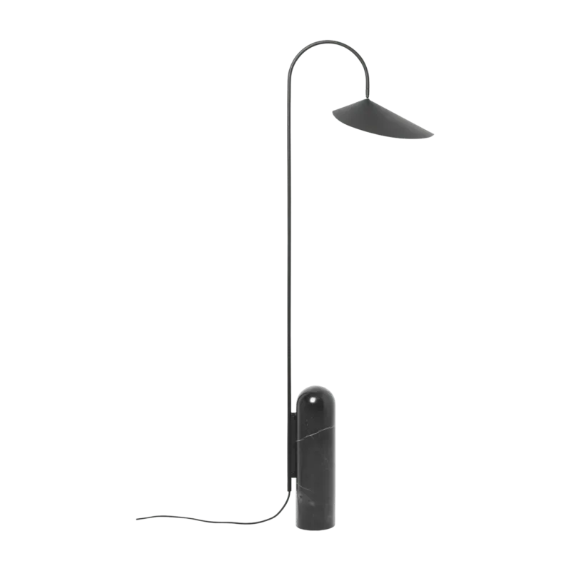 Lampadaire avec socle en marbre noir Arum - Ferm Living - The Cool Republic