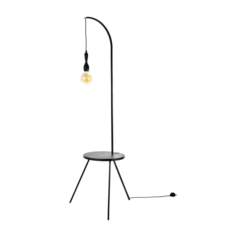 Lampadaire avec table en bois noir Studio Simple - Serax - The Cool Republic