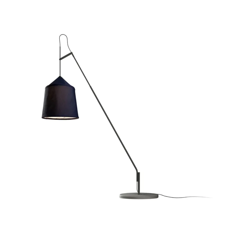 Lampadaire d'extérieur en acier et textile bleu Jaima - Marset - The Cool Republic
