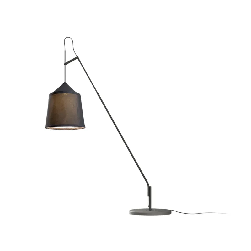 Lampadaire d'extérieur en acier et textile gris Jaima - Marset - The Cool Republic