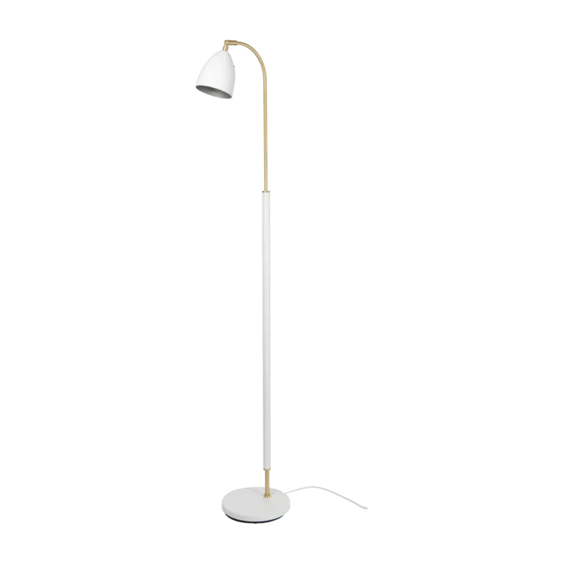Lampadaire dimmable en laiton et métal blanc Deluxe - Belid - The Cool Republic