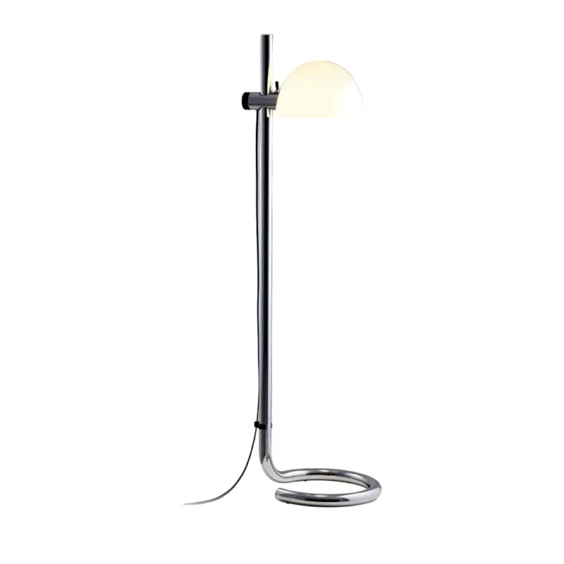 Lampadaire en acier chromé et plastique blanc 38x135cm Lauro - Marset - The Cool Republic