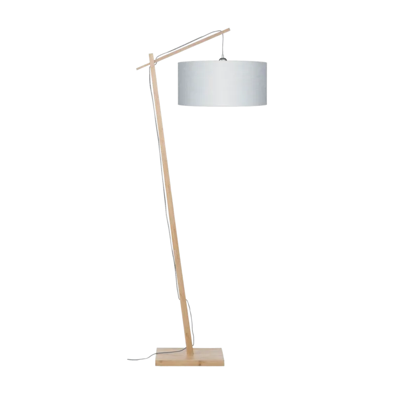 Lampadaire en bambou et lin gris clair Andes - Good & Mojo - The Cool Republic