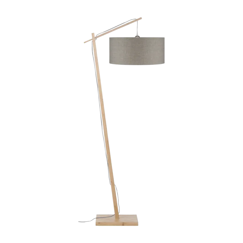 Lampadaire en bambou et lin gris foncé Andes - Good & Mojo - The Cool Republic
