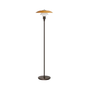 Lampadaire en laiton bruni et verre soufflé orange 33x130cm Centenary - Louis poulsen - The Cool Republic