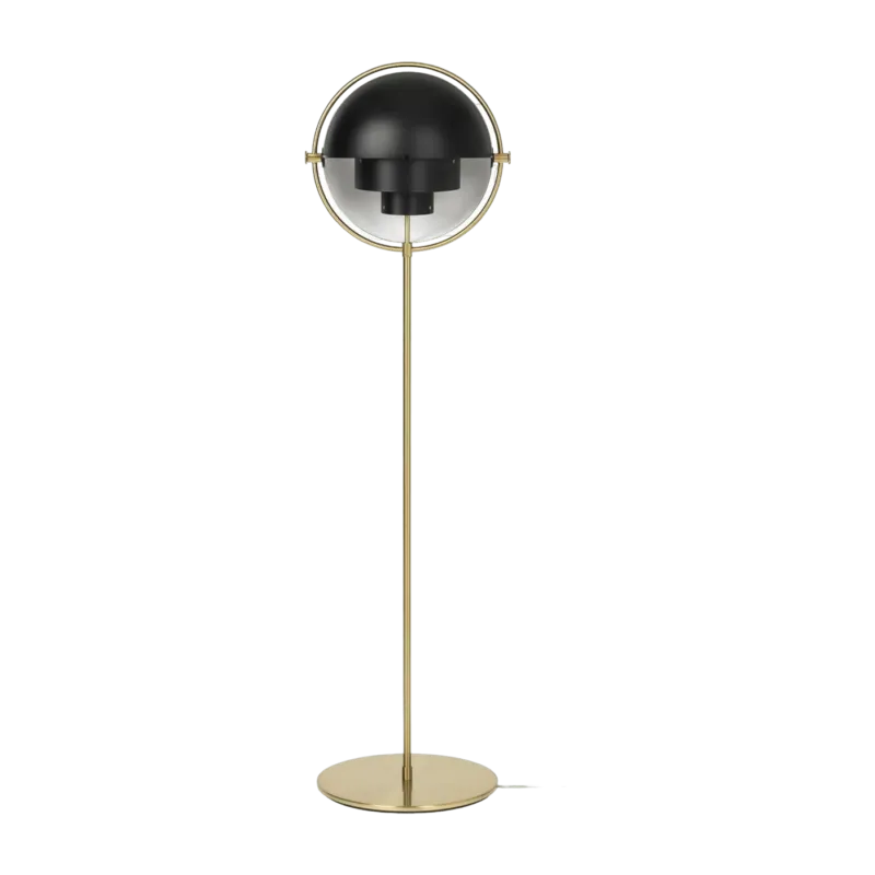 Lampadaire en laiton et métal noir Multi-Lite - Gubi - The Cool Republic