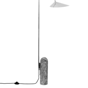 Lampadaire en marbre gris et acier inoxydable Arum - Ferm Living - The Cool Republic
