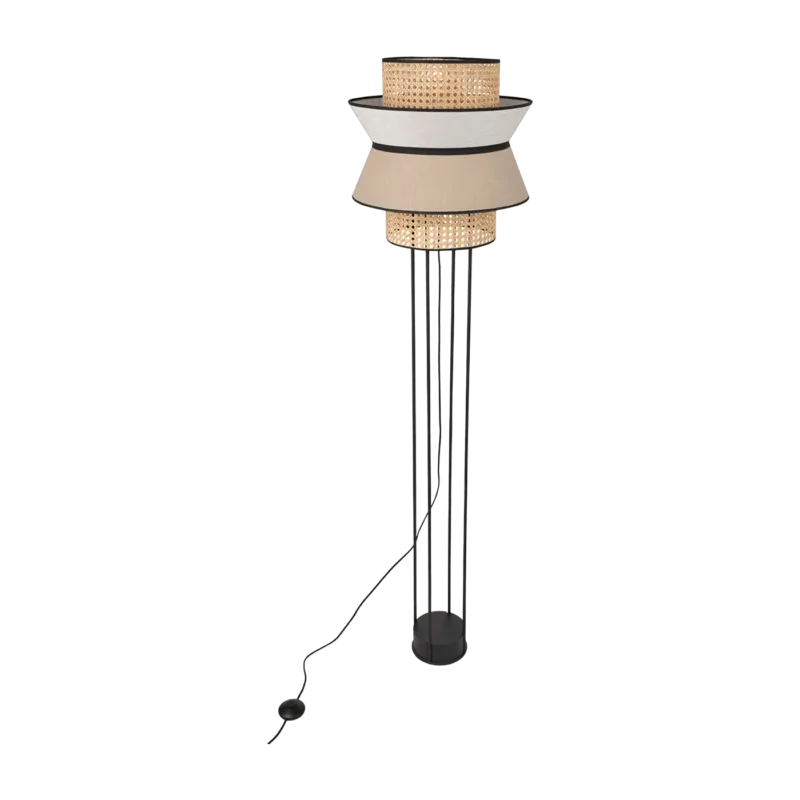 Lampadaire en métal et lin nude 157 x 40 cm Singapour - Market set - The Cool Republic