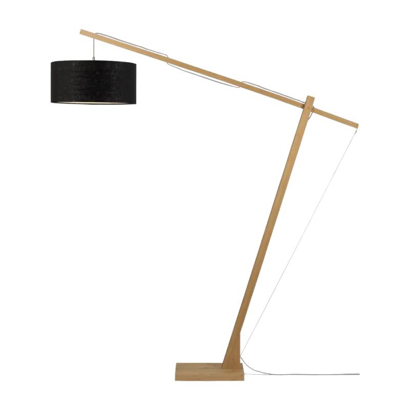 Lampadaire noir en bambou et lin Montblanc - Good & Mojo - The Cool Republic