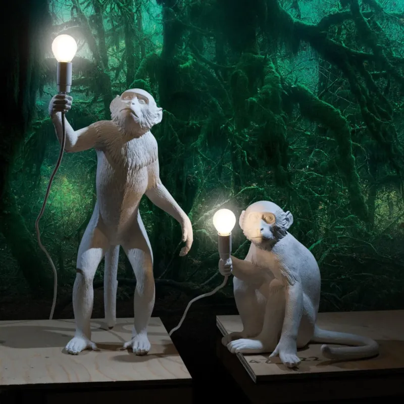 Lampe à poser blanche 32 cm Monkey assis - Seletti - The Cool Republic