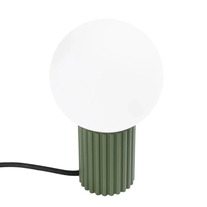 Lampe à poser en aluminium et verre vert olive 12x19cm Halo - Sollux - The Cool Republic