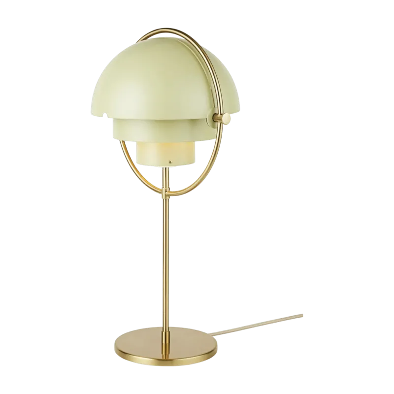 Lampe à poser en laiton doré et métal vert sauge Multi-Lite - Gubi - The Cool Republic