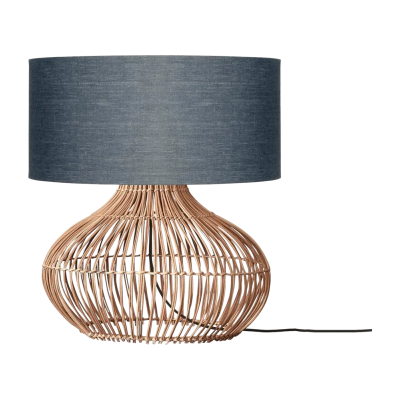 Lampe à poser en rotin avec abat-jour en lin gris 47x23cm Kalahari - Good & Mojo - The Cool Republic