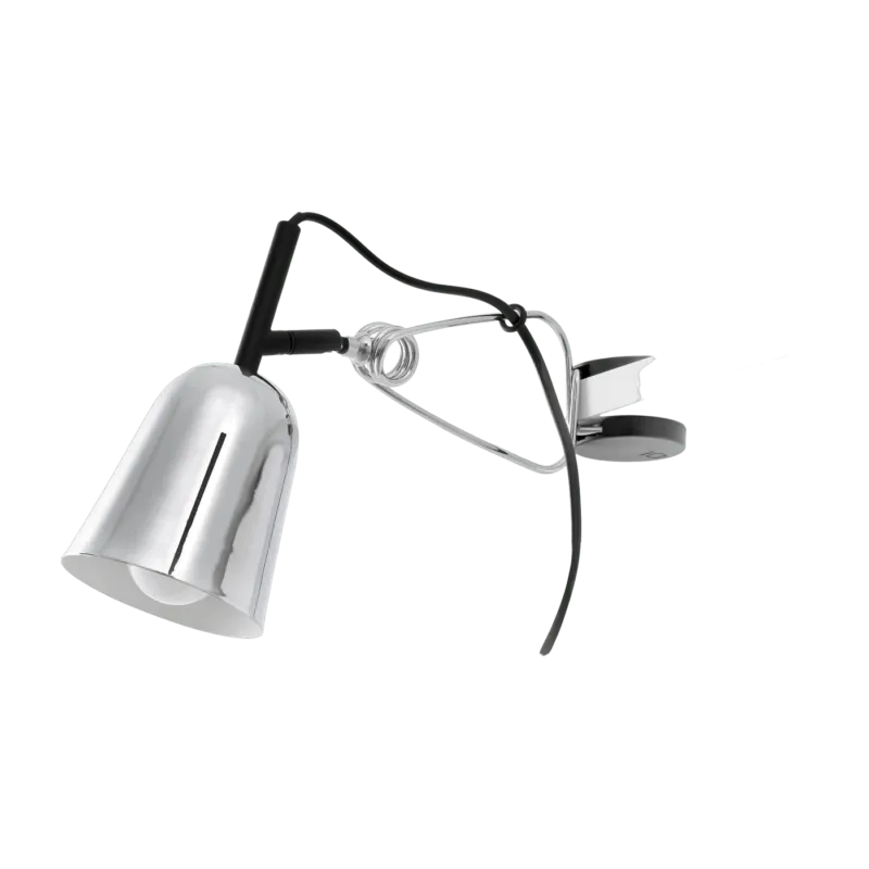 Lampe avec pince en métal argenté et blanc 9 x 30 x 14 cm Studio - Faro Barcelona - The Cool Republic