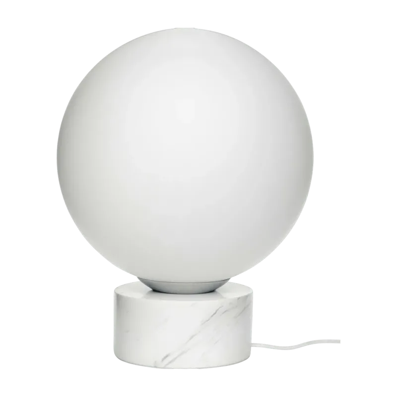 Lampe boule en marbre et verre blanc - Hübsch - The Cool Republic