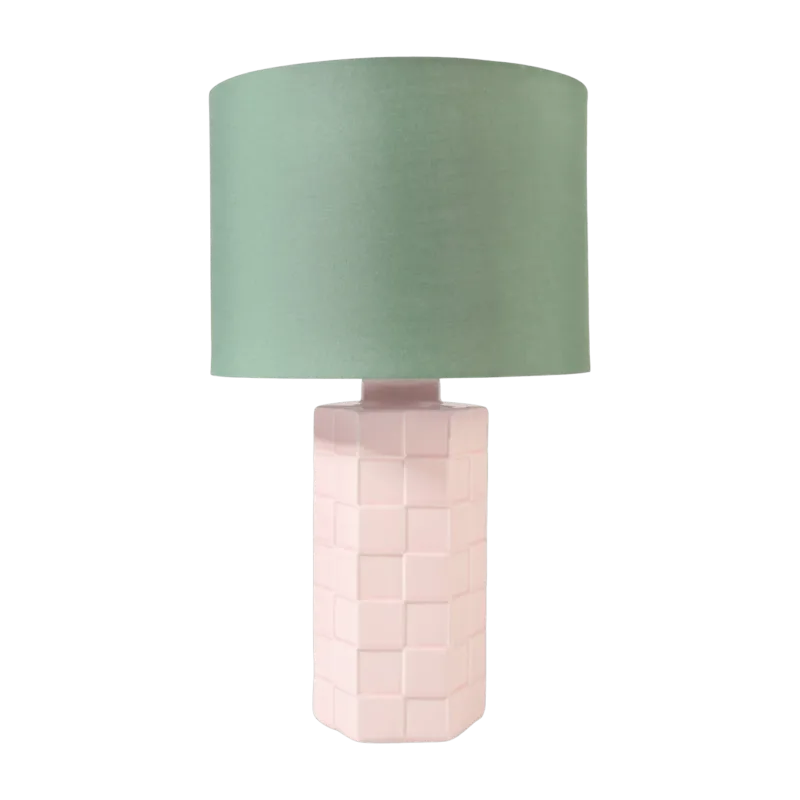 Lampe damier rose 42x25cm - &Klevering - The Cool Republic