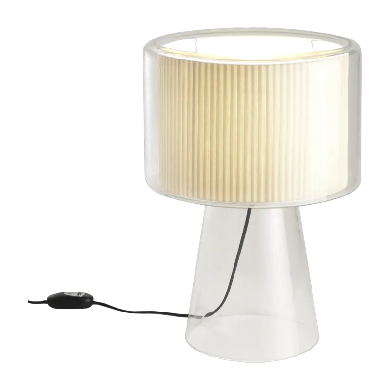 Lampe de bureau en verre soufflé blanc 41cm Mercer - Marset - The Cool Republic