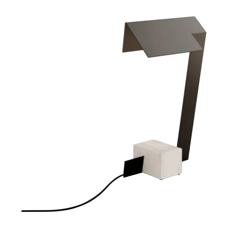 Lampe de table en acier noir et marbre 46 cm Clark - Lambert & Fils - The Cool Republic