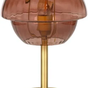Lampe de table en laiton et verre rose 23x37cm Mathilde - Versmissen - The Cool Republic