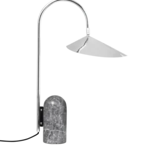 Lampe de table en marbre gris et acier inoxydable Arum - Ferm Living - The Cool Republic