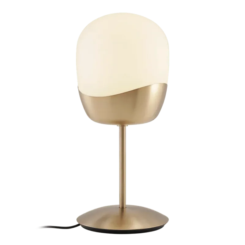 Lampe de table en verre souffle opalin et laiton 16,4x37cm Spring - Umage - The Cool Republic