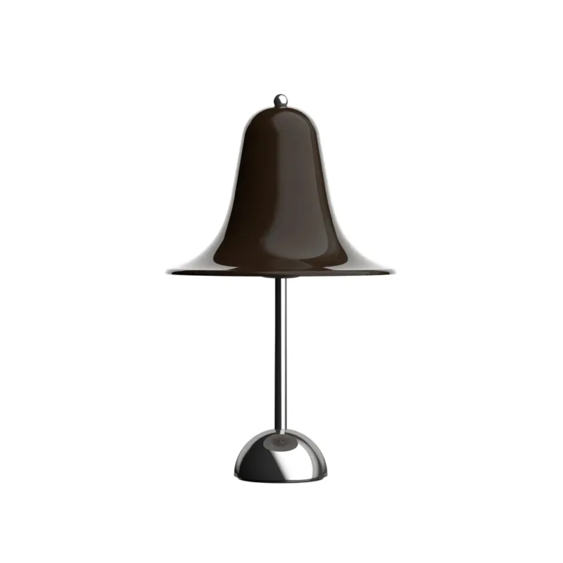 Lampe en acier chromé et marron 23cm Pantop - Verpan - The Cool Republic