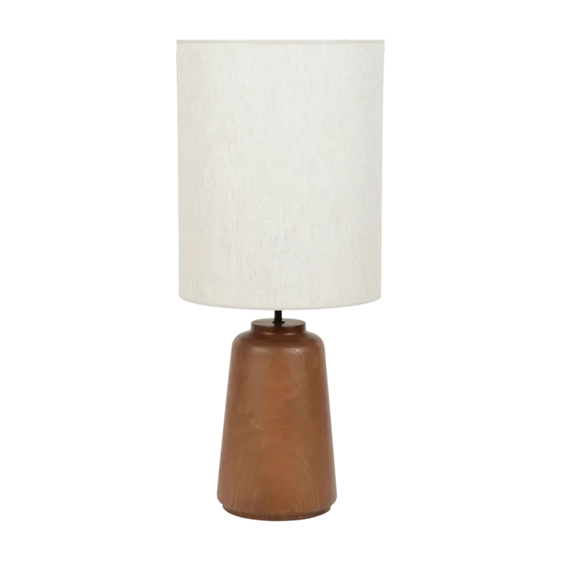 Lampe en bois massif et en tissu blanc 74,5 cm Mokuzaï - Market set - The Cool Republic