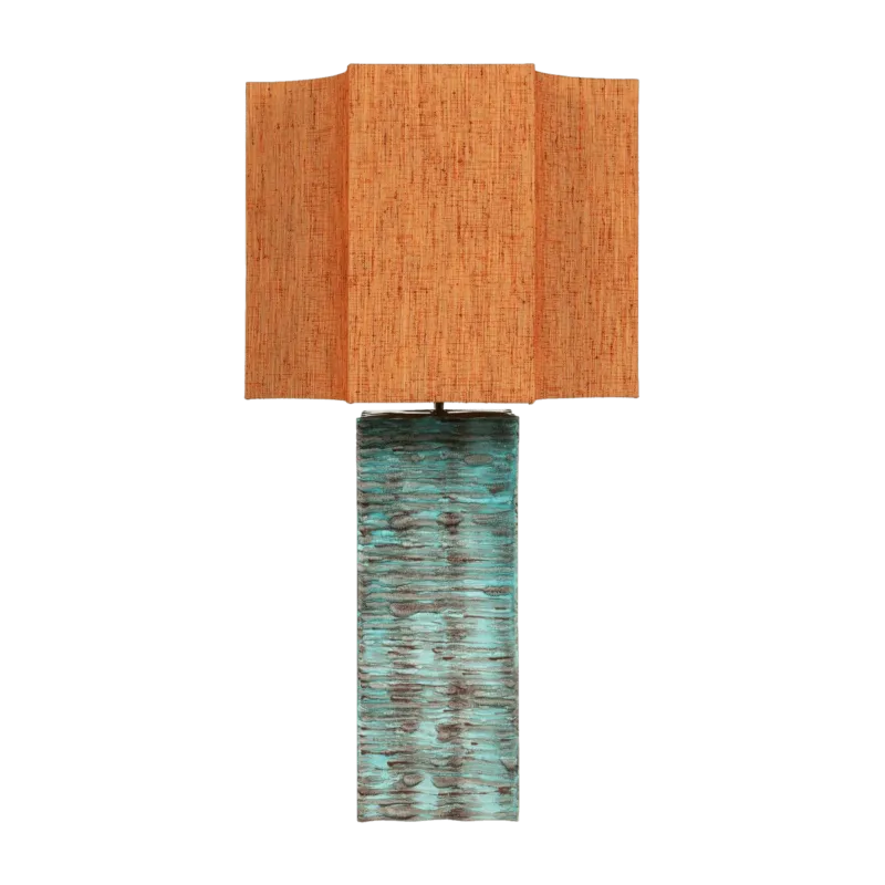 Lampe en faience bleue rustique et orange 50x95cm Ripple - Versmissen - The Cool Republic